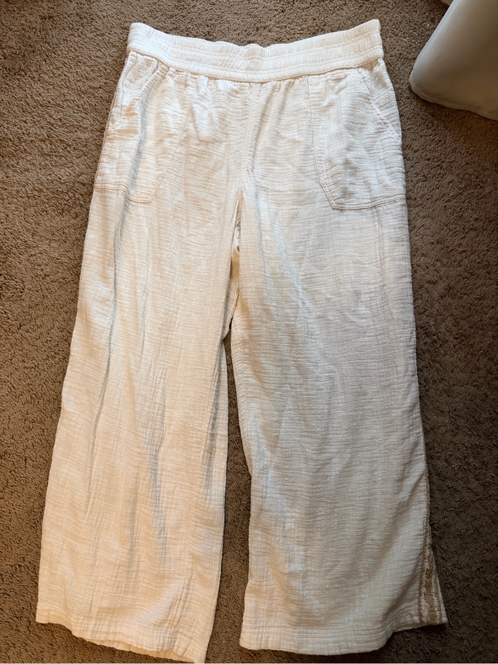 aerie Cream Wide Leg Lounge Pants